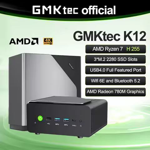 GMKtec Mini PC K12 Nucbox AMD Ryzen™ 7 H 255 WiFi 6 BT 5.2 Dual 2.5G LAN OCulink Desktop Computer
