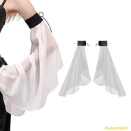 Autumnan1 Bishop Sleeve Sheer Dress Decorative Long Sleeve Elegant False Sleeves