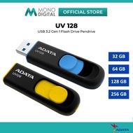ADATA UV128 USB FLASH DRIVE USB3.2 PENDRIVE THUMBDRIVE THUMB DRIVE WITH CAPLESS DESIGN - 32GB / 64GB