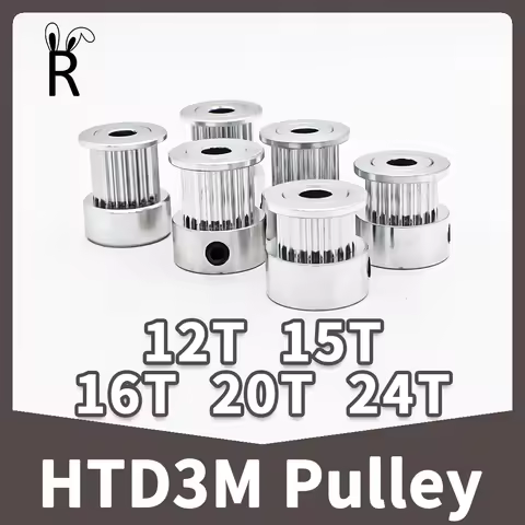 HTD3M 12T 15T 16T 20T 24Teeth Timing Belt Pulley HTD 3M Synchronous Wheels Bore 3 4 5~12 14 15mm Wid