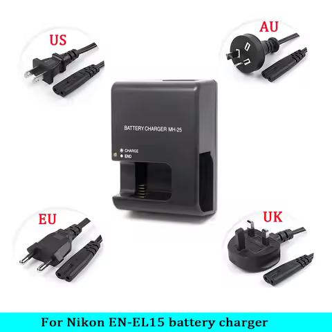 MH-25 EN-EL15 charger D850 D800 D800E D810 D810E D600E D500 D7000 D7100 D7200D7300 D7500 D610 D750 V