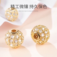With Diamond Zircon Round Beads Loose Beads Handmade diy Bracelet Necklace Ball Diamond Ball Zircon 