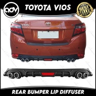 Toyota Vios 2014 Rear Bumper Lip Diffuser (Matte Black) Design 2