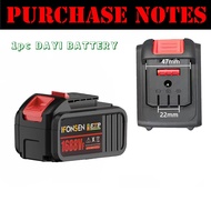 2988Vf/1688Vf 59800mAh Rechargeable DAYI Lithium Battery Mesin Rumput Bateri Impact Drill Grinder Im