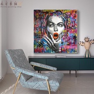 Graffiti Pop art Oil Painting Colorful Portrait of the Queen Poster and Printing Cuadros Wall Art Pi