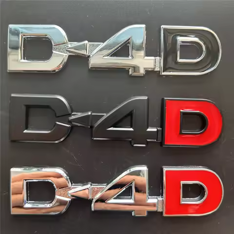 3D Metal Logo D4D Emblem Letters Car Trunk Badge For Toyota Yaris Corolla Avensis Land Cruiser Hilux