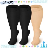LAY Compression Socks, Plus Size Solid Color Extra Size Fat Sock,  2XL-7XL Calf Socks Running