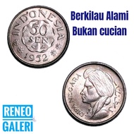 Berkilau asli Koin 50 Sen Diponegoro Tahun 1952 1954 1955 1957 Indonesia Uang kuno duit Dipanegara 0
