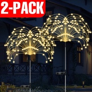 2Pcs LED Firework Lawn Lights Solar Powered Dusk To Dawn Light Sense Auto On/Off Outdoor IP65 Waterp