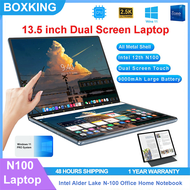 13.5 inch Pocket Intel N100 Dual Touch Screen Laptop 9000mAh Large Battery DDR5 2.5K Tablet PC 2 in 