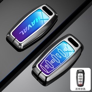 Zinc Alloy Glossy Gradient Car Key Case Cover Smart Remote Fob Shell Keychain Leather Protection For