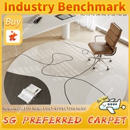 Round Carpet for Living Room Bedroom Computer Chair Mat Office Study Room Swivel Chair Mat Gaming Ch