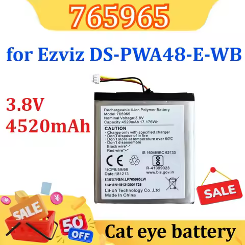 NEW for Ezviz DS-PWA48-E-WB 765965 3.8v 4520mAh Battery