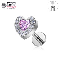 [Txma] New Tim Fox Bông Tai F136 Titan Chuồn Chuồn khuyên mũi kiểu đinh tán Labret Nội Bộ Threaded L