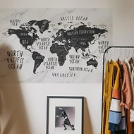 【輕鬆壁貼】大理石世界地圖 - 無痕/居家裝飾
