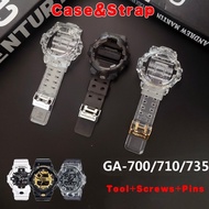 Casio GA-700 ga735 Transparent Resin Strap/gshock ga700 tpu Strap Case with nsnf logo Tool