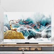 32-80Inch LCD TV Cover, Bright Colorful Flower Dust Proof TV Hanging Screen Protector Indoor Bedroom Living Room Decoration Dust TV Cover(Size:40-43in(102x65cm),Color:C)