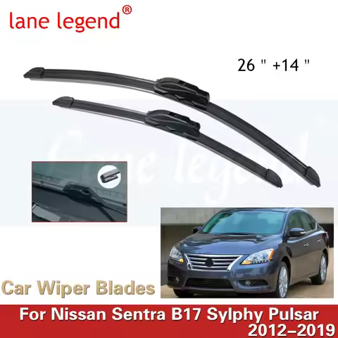 2x Front Wiper Blades Set For Nissan Sentra B17 2012 - 2019 Sylphy Pulsar Windshield Brushes Windscr