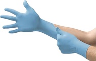 Microflex 10-733 Daily Defense Disposable Nitrile Gloves w/Textured Fingertips for Cleaning, Food Prep - Blue