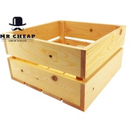 [Storage Box]Pine Wood Box Wooden Fruit Crate Storage Container/Storage Box/Fruit Storage Crate 1011