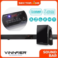 VINNFIER HyperBar 300 BTR Wireless Bluetooth Soundbar TV Speaker & Bass Subwoofer with 3D Sound Effe