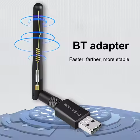 100M Long Range Bluetooth 5.3 Adapter Support Windows 7/win8.1/win10/11 for PC Computer 3Mbps Audio 