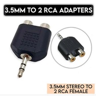 RCA Splitter Jack 3.5 Male to 2 RCA Female Converter RCA Converter Audio Stereo