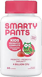 SmartyPants Kids Probiotic Complete, Strawberry Creme, 60 Gummies Each(Pack of 4)