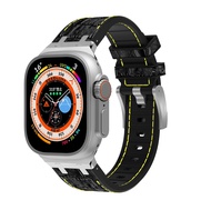 สายหนังแท้สำหรับนาฬิกา Apple Ultra 49Mm 44Mm 42Mm 45Mm 41Mm สายหนัง Louse สำหรับ I Watch Series 9 8 7 6 5 4 SE สร้อยข้อมือ Correa