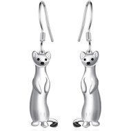 Anting-anting Ferret 925 Sterling Silver, Anting-anting Gantung Ferret, Hadiah Barang Ferret, Perhia