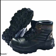 Sepatu Safety Boots Krisbow Pria Hitam Kulit Asli Hitam