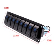 Blue LED Light 5/6/8 Gang Rocker Boat Switch Panel 12v