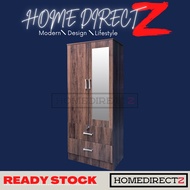 HDZ 2 DOOR WARDROBE WITH DRAWER cabinet baju Almari storage baju kabinet wardrobe 2 door cabinet storage Almari Pakaian