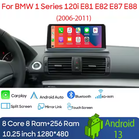 10.25'' Android 13 Auto GPS Navi Car Multimidia Player Stereo for BMW 1 Series 120i E81 E82 E87 E88 