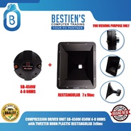 COMPRESSION DRIVER UNIT SB-450W 450W 4-8 OHMS with TWEETER HORN PLASTIC RECTANGULAR 7x9inc