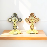 9 CM MINI CATHOLIC SITTING CROSS CATHOLIC TABLE CROSS/ METAL CROSS/ CATHOLIC CROSS/