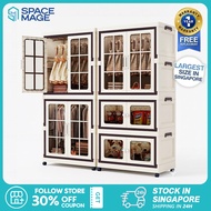 SPACE MAGE L65cm 3/4 Layers Foldable Wardrobe Thickened Clothes Storage Cabinet Bedroom Stackable Ma