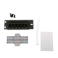 Fir CAT5e 6 Port Patch Panel Supports Back CAT5e Unshielded for w Coded T568A B Wiring for RJ45  Cab