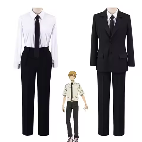 Anime Chainsaw Man Denji Cosplay Costume Denji Aki Hayakawa Cosplay Black Demon Hunter Uniform Suit