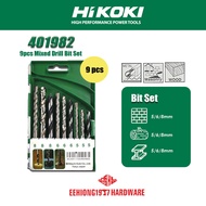 Hitachi Hikoki 9Pcs 5/6/8mm metal masonry wood Mixed Drill Bit Set HIKOKI 401982