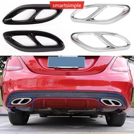 SMARTSIMPLE 2Pcs Car Exhaust Tip Muffler Pipe Cover 4 Outlet Tail Pipe Rear Diffuser Cover For Merce