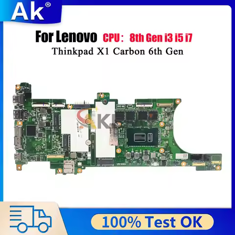 NM-B481 For Lenovo ThinkPad X1 Carbon 6th Gen with i5 i7 8th Gen Laptop Motherboard 100% Tested OK