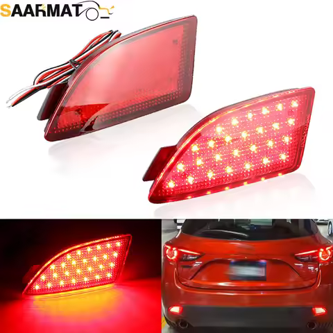 2Pcs LED Bumper Reflector lamp Rear Brake Stop Light For Mazda 3 Axela Hatchback 2013 2014 2015 2016