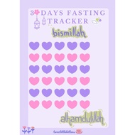 [PDF] 30 Days Ramadhan Fasting Tracker | Aesthetic A4 Notepad