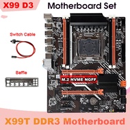 X99T Motherboard+Switch Cable+Baffle LGA2011 V3 M.2 NVME NGFF Support DDR3 4X16G Support E5 2666 E5 2673 E5 2678 V3 CPU