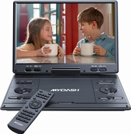 MYDASH 14.9" Portable DVD Player with 12.5" Large HD Swivel Screen,Exclusive Button Design,Car Headrest Mount Provided,High Volume Speaker,Support CD/DVD/SD Card/USB,Region Free Carbon Black