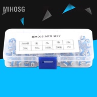 mihosg 100pcs 10 Values 500ohm-1M ohm Film Variable Resistor Potentiometer Assortment Ideal for Elec