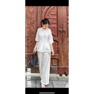 White ba ba ao dai suitable for going to temple TTD-101