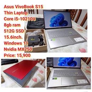 Asus VivoBook S15 Thin Laptop Core i5-10210U 8gb ram 512G SSD 15.6inch. Windows 11 Nvidia MX250 Price: 15,900