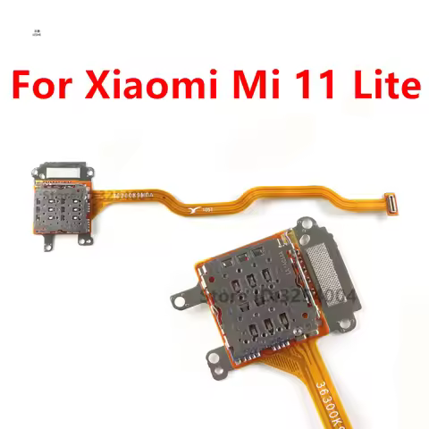 SIM Card Holder Socket Flex Cable For Xiaomi Mi 11 Lite 5G / Mi 11 Lite M2101K9AG Mobile Phone Repla